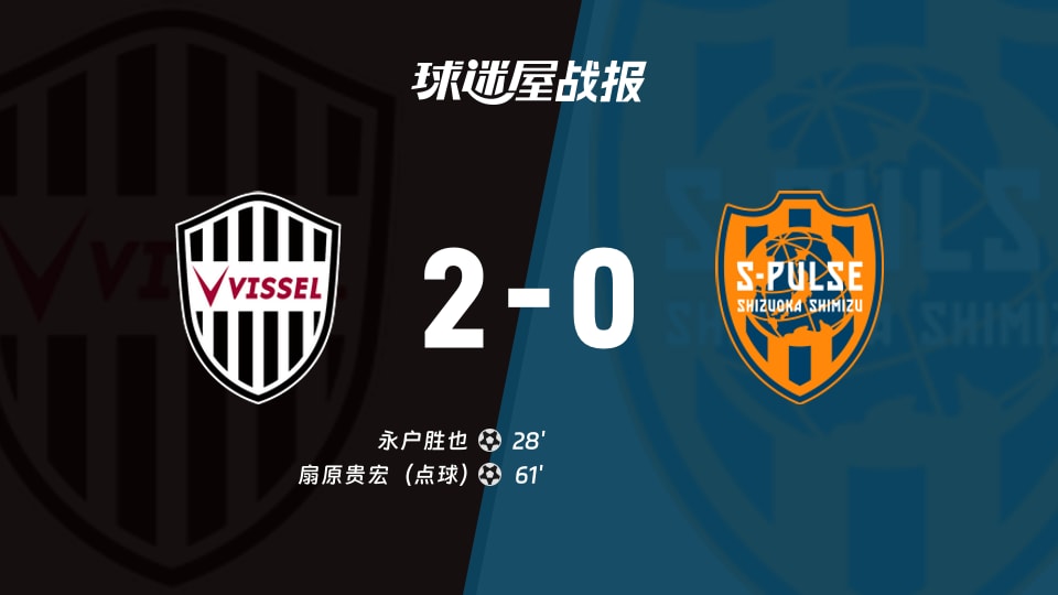 【日職聯西區第11輪】神戶勝利船vs清水心跳比賽結果：神戶勝利船(2-0)清水心跳比分戰報(2026年04月01日)